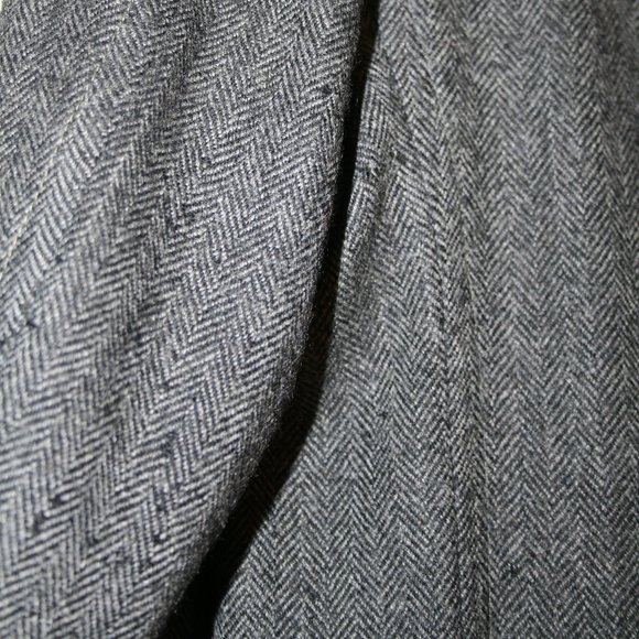 Vintage Wool Blazer Velvet collar Blac Herringbone - Picture 3 of 8
